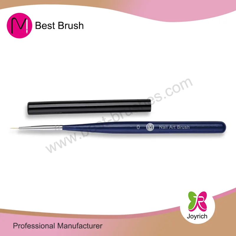 Dark Blue Wood Black Cap Nail Art Brush