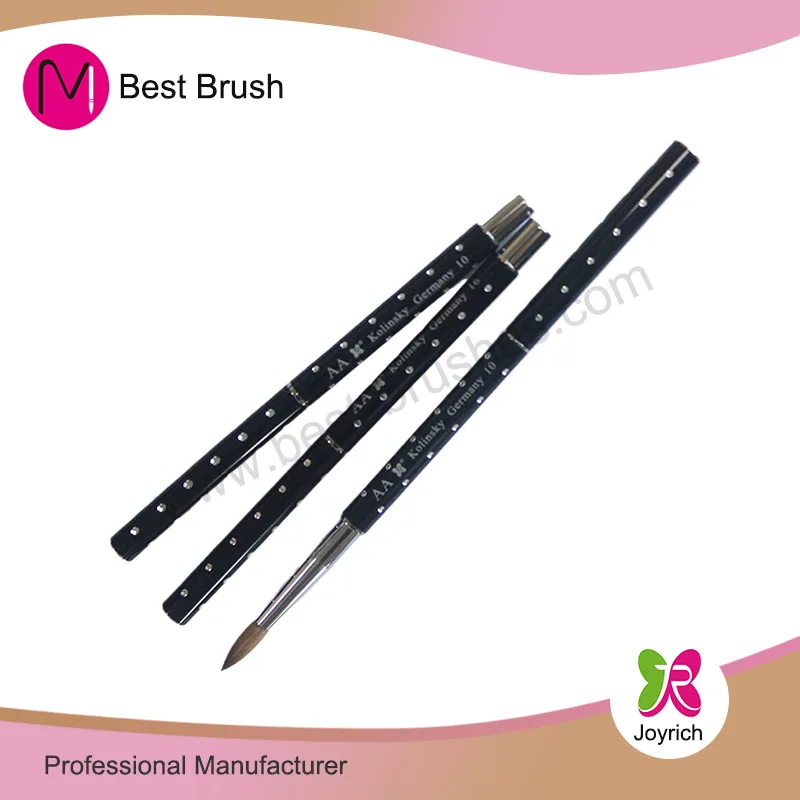 အနက်ရောင်ဦးထုပ်ရှည် Kolinsky Acrylic Nail Brush