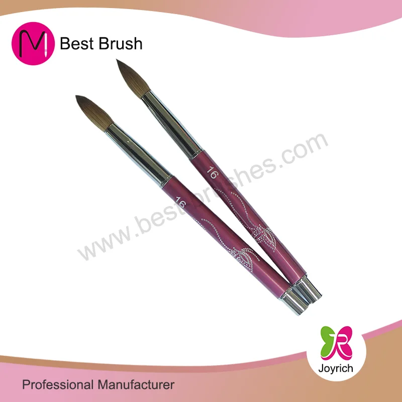 ပန်းရောင်သတ္တု Kolinsky Acrylic Nail Brush